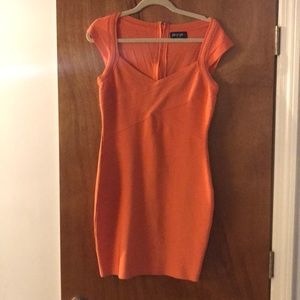 Nasty Gal orange body con dress large
